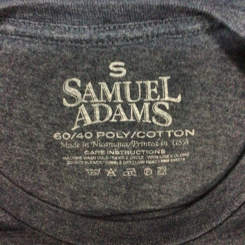Samuel Adams Beer Blue Short Sleeve Crewneck Shirt - Size Small - Picture 7 of 7